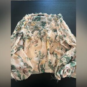NWT | O.P.T Sheer Floral Blouse | SZ XL